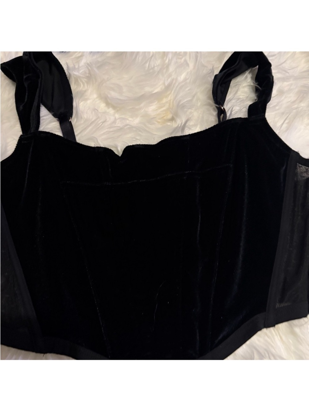 Victoria's Secret Black Velvet Bustier